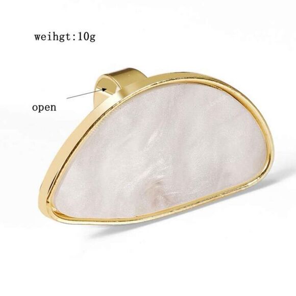 Plated Adjustable Irregular Bohemian Style Pearl Tone Ring - Picture 4 of 5